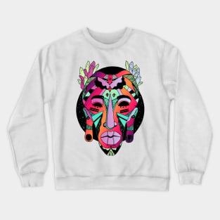 Blue Red Blend African Mask 1 Crewneck Sweatshirt